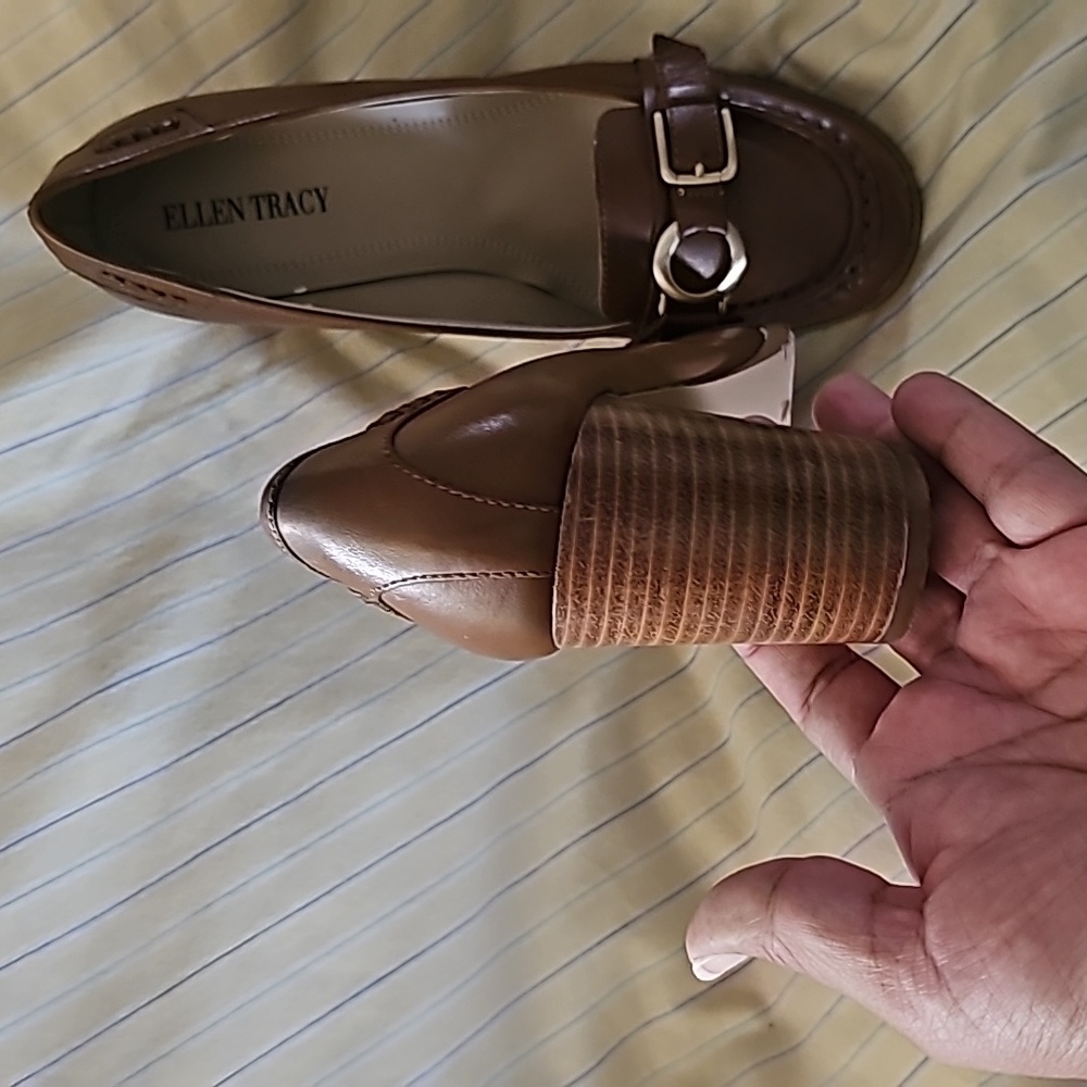 Ellen Tracy Brown Chunky Heels Woman's Size 8 - Picture 7 of 16